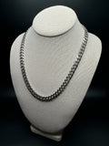 8mm Rhodium Plated Diamond Cut Silver Cuban Chain
