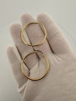 35mm x 2mm 18k Yellow Gold Hoops 2.82g