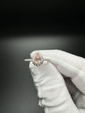 Size 7 14k White Gold .55ct Fancy Pink VS1 Pear Lab Diamond Center & .35ctw E VVS2 Lab Diamonds on Band EGL Certified 2.52g