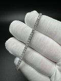 7” Silver 6ctw moissanite tennis bracelet 3mm 9.7g
