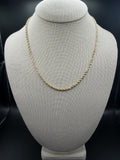 18" 14k Yellow Gold Diamond Cut Rope 3mm 13.8g