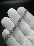 7” 4ctw Moissanite Silver Tennis Bracelet 5mm 9.4g