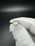 Size 7 Silver Natural Yellow Diamond Heart Outline Ring 1.4g