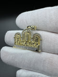 1.25” 10k Yellow Gold est 3/4ctw Natural Diamond Last Supper Pendant 6mm Bail 6.62g
