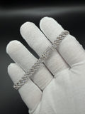 8" Silver 5ctw VS/VVS Lab Diamond Cuban 6mm 15.9g