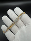 8" Gold over Silver 5ctw VS/VVS Lab Diamond Cuban 6mm 16.6g