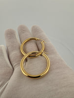 35mm x 4mm 18k Yellow Gold Hoops 4.2g