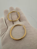 25mm x 2mm 18k Yellow Gold Hoops 2.0g