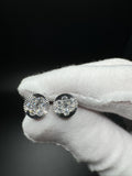 10mm Silver 1ctw Lab Diamond Cluster Studs 2.8g