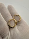 18mm 14k Yellow Gold Flat Edge Hoops 1.63g