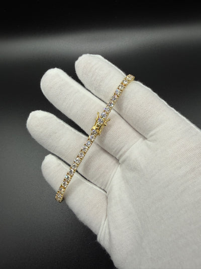 8" Gold over Silver 9ctw VS/VVS Lab Diamond Tennis Bracelet 4mm 14.2g