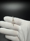 1.25" 10k Yellow Gold Ankh 1/2ctw Natural Diamond Pendant 5mm Bail 1.5g