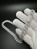 24" 14mm 26ctw Moissanite Silver Cuban Link 152.7g