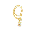 1.00ctw lab grown diamond graduated two-stone drop leverback earrings in 14K yellow gold, view 2 - Ott Family Jewelry