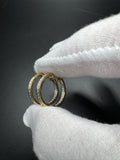 20mm Gold over Silver 1ctw VS/VVS Lab Diamond Channel Set Inside Out Hoops 2.7g