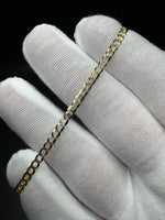 7” 14k Gold Diamond Cut Curb 3mm 2.6g