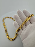 22” 14k Yellow Gold Monaco Figaro 8.5mm 31.4g