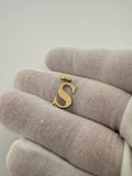 3/4” 14k Yellow Gold Letter S Pendant 2.2mm Bail .8g