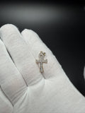 1" 10k Yellow Gold Ankh 1/5ctw Natural Diamond Pendant 3mm Bail 1.33g