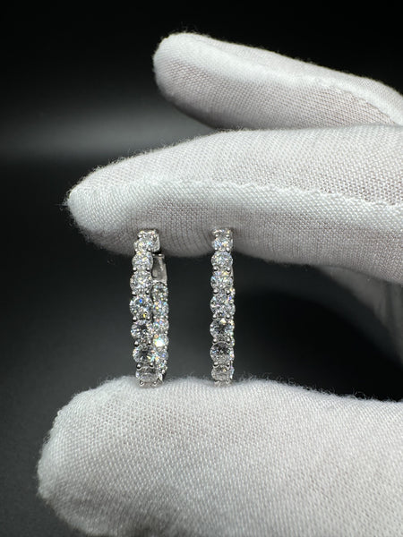 20mm Silver 3ctw VS/VVS Lab Diamond Inside Out Hoops 4.7g
