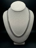 8mm Rhodium Plated Diamond Cut Silver Cuban Chain