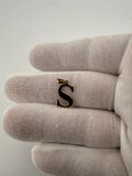 3/4” 14k Yellow Gold Letter S Pendant 2.2mm Bail .8g