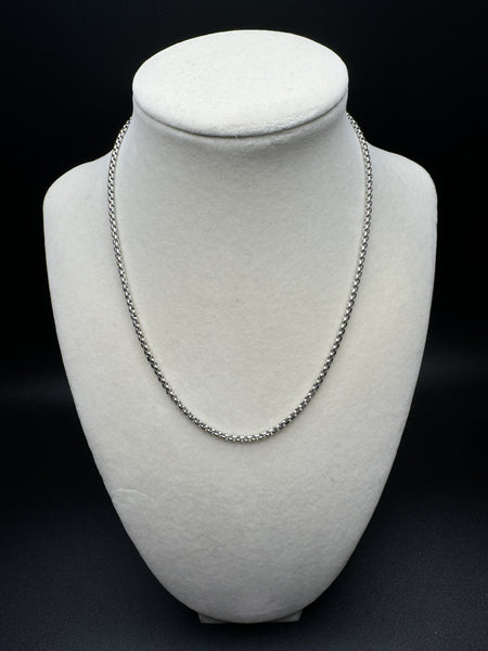 16” 14k White Gold Rounded Box Chain 2.5mm 5.14g