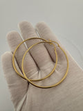 55mm x 2mm 14k Yellow Gold Hoops 2.8g