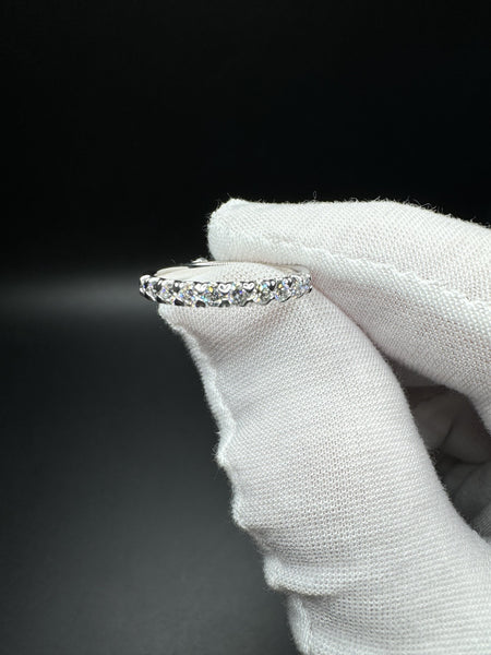 Size 7 Silver 1/2ctw VS/VVS Lab Diamond Band 1.7g