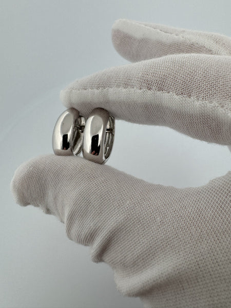 14k White Gold 8mm x 8mm Italian Huggies 7.86g