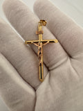 2” 14k Yellow Gold Cross & Rose Gold Crucifix 5.7mm Bail 2.0g