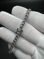 7.5” Silver S Link 2ctw VS/VVS Lab Diamond Tennis Bracelet 13.5g