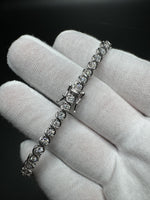 7.5” Silver S Link 2ctw VS/VVS Lab Diamond Tennis Bracelet 13.5g