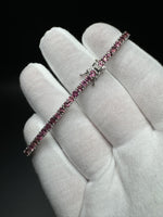 7.5” Silver 3mm Pink Tourmaline Tennis Bracelet 12g