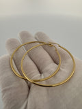 55mm x 2mm 14k Yellow Gold Hoops 2.8g