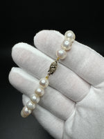 7.25” 14k Yellow Gold 8mm Freshwater Pearl Bracelet 15.9g