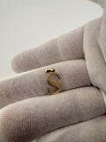3/4” 14k Yellow Gold Letter S Pendant 2.2mm Bail .8g