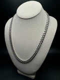 8mm Rhodium Plated Diamond Cut Silver Cuban Chain