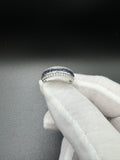 Size 8 Silver 1/3ctw Natural Diamond & Natural Sapphire Ring 3.7g