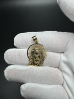 1.5” 14k Yellow Gold Jesus Pendant 5.2mm Bai 3.6g
