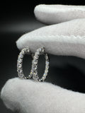 20mm Silver 3ctw VS/VVS Lab Diamond Inside Out Hoops 4.7g