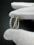 20mm Gold over Silver 3ctw VS/VVS Lab Diamond Inside Out Hoops 4.7g
