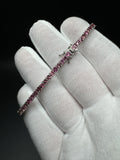 7.5” Silver 3mm Pink Tourmaline Tennis Bracelet 12g