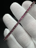 7.5” Silver 3mm Pink Tourmaline Tennis Bracelet 12g