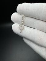 1” 10k Yellow Gold Music Note Pendant 1/2ctw Natural Diamonds 3.9mm Bail 1.0g