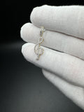 1” 10k Yellow Gold Music Note Pendant 1/2ctw Natural Diamonds 3.9mm Bail 1.0g