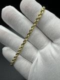 8” 14k Yellow Gold Rope Bracelet 3.6mm 12.14g