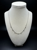 18” Silver Paperclip Station Chain 1/10ctw Lab Diamond 2.5mm 4.5g