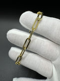 7” 14k Yellow Gold Paperclip Bracelet 6.5mm 4.3g
