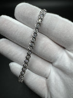 7.5” Silver S Link 2ctw VS/VVS Lab Diamond Tennis Bracelet 13.5g
